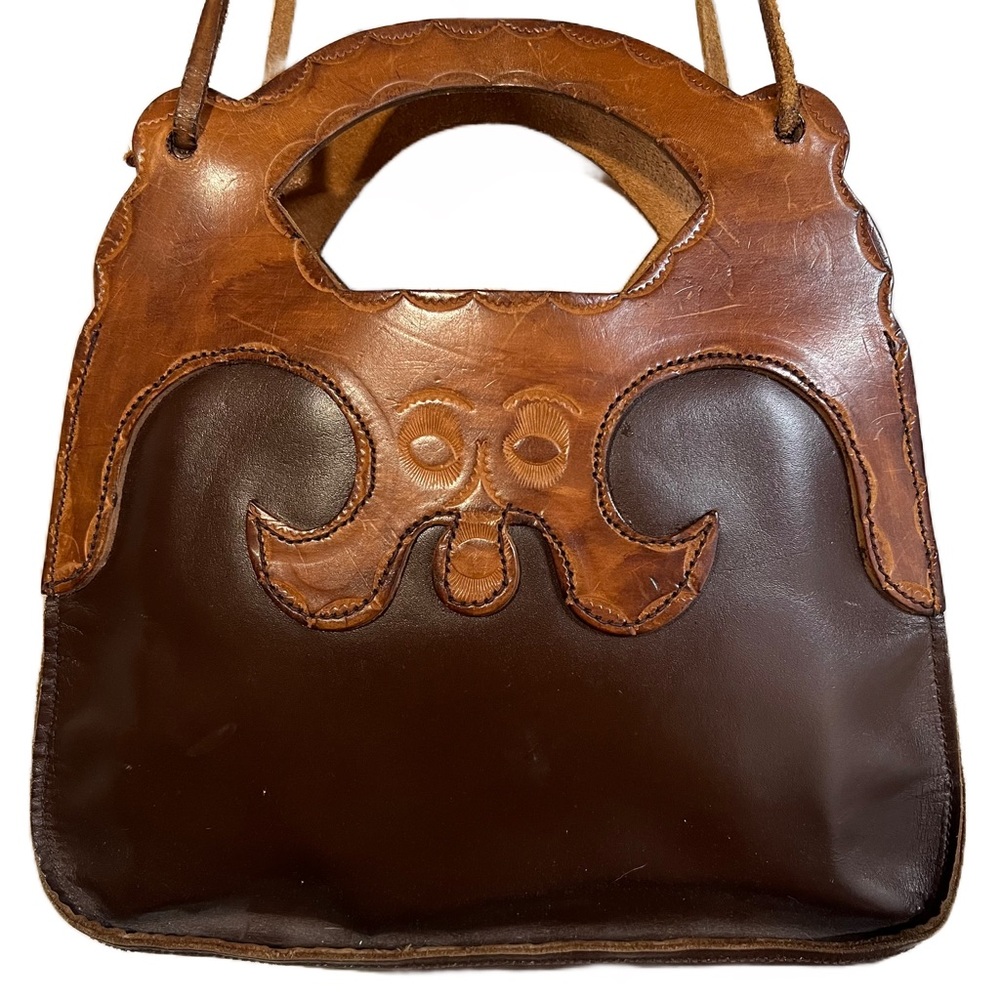 One Of A Kind Tooled Leather Handbag